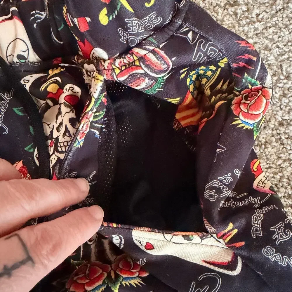 Ed Hardy Tattoo Print Swim Shorts Mens Small